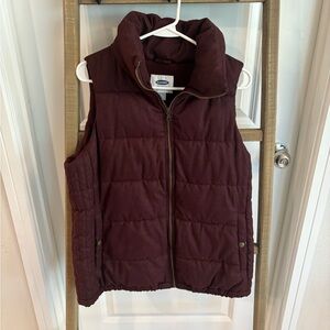 Old Navy Maroon Zip-Up Vest